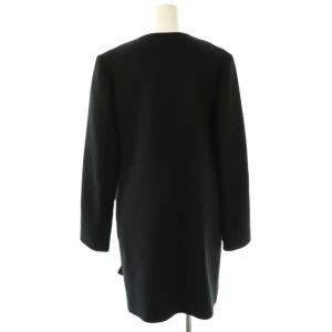 YOKO CHAN YOKOCHAN パールモチーフ装飾 ノーカラー コート 40 ブラック