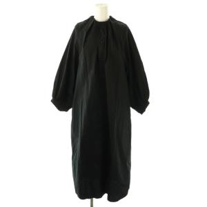 MM6 24SS コットン ポプリンギャザーネックワンピース 38 ブラック