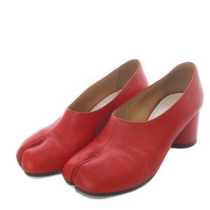 メゾンマルジェラ DECOLLETES TABI パンプス 35 レッド S58WL0221