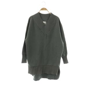 Vネックスウェットワンピース S グレーグリーン /DO OS