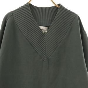 MM6 Maison Margiela Vネックスウェットワンピース S グレーグリーン /DO OS