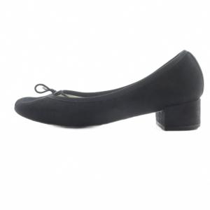 Repetto バレエシューズ パンプス スエード リボン 37 黒 ブラック /SR