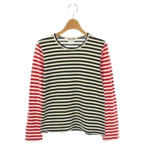 コムコム AD2011 Tシャツ カットソー ボーダー S ブラック レッド RI-T001 /DF OS