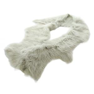 ティペット ストール マフラー ラムスキン ムートン ファー ライトグレー /RI OS