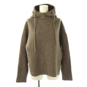 カシミヤ混フードニット パーカー セーター 38 モカブラウン /ES OS