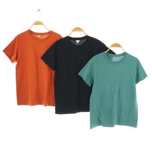 JAMES Tシャツ カットソー 3枚セット 半袖 2 ダークネイビー テラコッタオレンジ ブルーグリーン