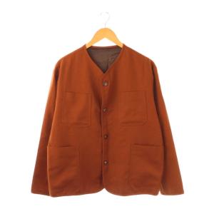 ウールモヘヤギャバジン カーディガンジャケット ノーカラージャケット XS ブラウン /DF OS