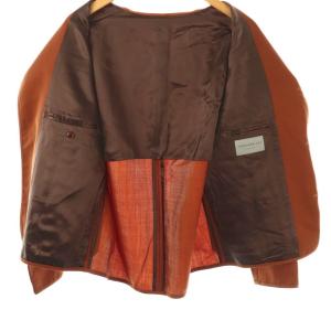 TOMORROWLAND ウールモヘヤギャバジン カーディガンジャケット ノーカラージャケット XS ブラウン /DF OS