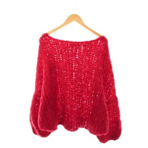23AW HAND KNIT ジャンボタム ニット セーター レッド /DF OS