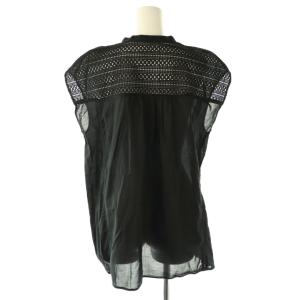 Spick&Span 23SS ケミカルレーススタンドカラーブラウス シャツ F ブラック /ES OS