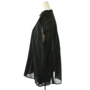 Spick&Span 23SS ケミカルレーススタンドカラーブラウス シャツ F ブラック /ES OS