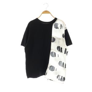 ヨウジヤマモト 20SS 切り替えTシャツ カットソー 2 ブラック ホワイト /DO OS