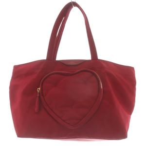 CHUBBY HEART NYLON トートバッグ ハンドバッグ ロゴ 赤 レッド /SR