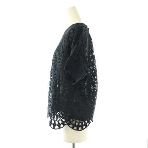 ADORE レース トップス カットソー 半袖 38 ネイビー /HK OS