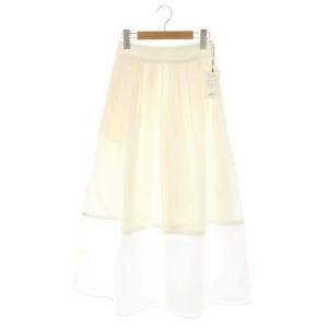 25SS クリスピータフタ ギャザーマキシスカート ロング 34 ホワイト /DF OS