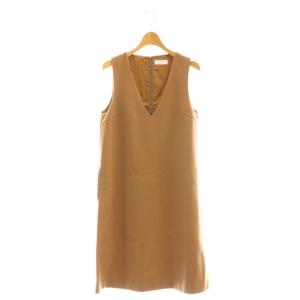ウールジャンパースカート ワンピース ひざ丈 34 キャメル /DF OS
