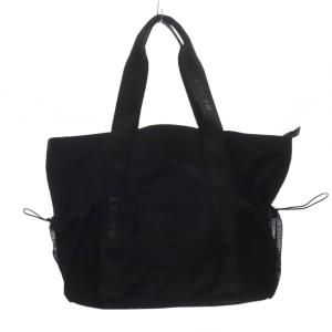 ナイロン トートバッグ ハンドバッグ ロゴ 黒 ブラック /SR