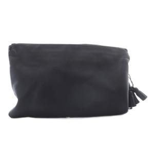ANYA HINDMARCH ジョージアナ Georgiana クラッチバッグ タッセルチャーム レザー ブラック /YO11