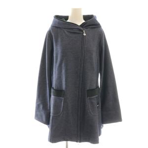 裏起毛デニムライクジップアップフードコート フードジャケット 38 ネイビー /DF OS