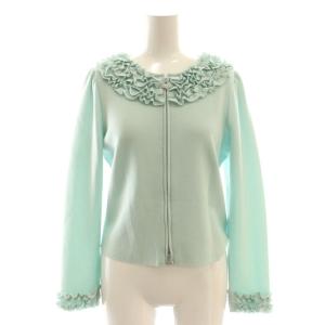 フリル カメリアジップ カーディガン ニット 38 ミント /DF OS