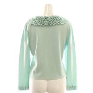 M'S GRACY フリル カメリアジップ カーディガン ニット 38 ミント /DF OS