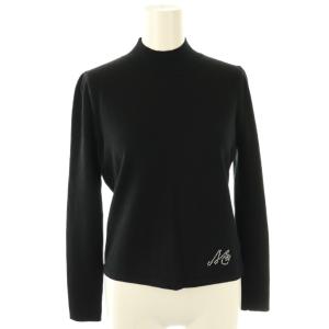 24年 スパンコールロゴワンポイントハイネックニット プルオーバー 38 ブラック /DF OS