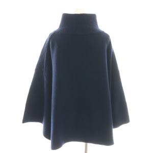 L'Appartement カシミヤ混 ニット セーター ハイネック ネイビー /DF OS