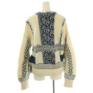 Mame Kurogouchi フリンジプルオーバーニットセーター 1 オフホワイト ネイビー MM18AW-KN081