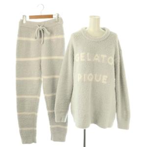 セットアップ 24AW パウダーロゴジャガードプルオーバー&ロングパンツ ルームウエア F ライトグレー