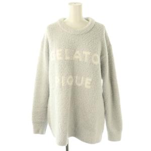 gelato pique セットアップ 24AW パウダーロゴジャガードプルオーバー&ロングパンツ ルームウエア F ライトグレー