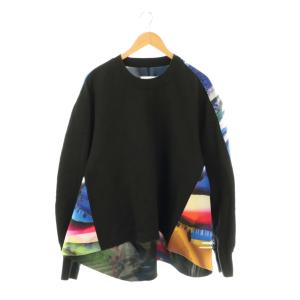 オーバーサイズ スウェットシャツ XS ブラック マルチカラー S29GU0030