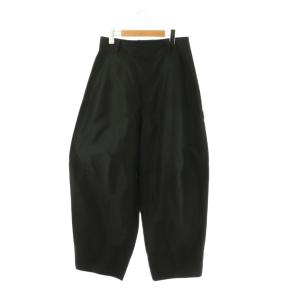 コットンシルク混バックポケットパンツ ワイド ジッパーフライ 38 ブラック /DF OS