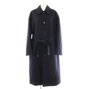ウールカシミヤダブルフェイスレギュラーカラーコート 36 ネイビー