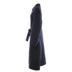 BLAMINK ウールカシミヤダブルフェイスレギュラーカラーコート 36 ネイビー