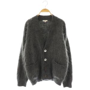 カシミヤファー7GVネックカーディガン 36 グレー