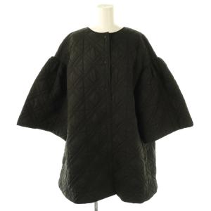 24AW キルティングタフタコート ノーカラー F 黒 CWFC244040 /NR OS