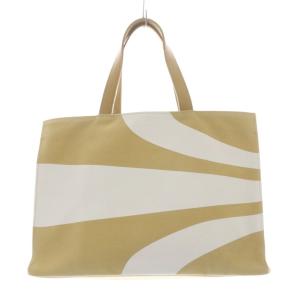 SERENDY トートバッグ ハンドバッグ 茶色 ブラウン 白 ホワイト /SR