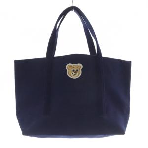 ラブラリーバイ オールドテディ ワッペントートバッグ ハンドバッグ 紺 ネイビー /SR