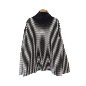 LOOSE NECK TEE L/S ボーダー カットソー Tシャツ 長袖 2 ブラック /HK OS