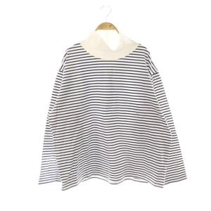 LOOSE NECK TEE L/S ボーダー カットソー Tシャツ 長袖 2 ネイビー ホワイト /HK