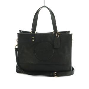 デンプシー キャリーオール ウィズ パッチ 2WAY ハンドバッグ ショルダーバッグ レザー 黒 ブラック