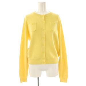 コットンカシミヤクルーネックカーディガン ニット 長袖 S イエロー /DO OS SH