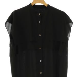 ADORE イージーケープブラウス シャツ スタンドカラー ノースリーブ 前開き 38 ブラック 黒 /CX OS