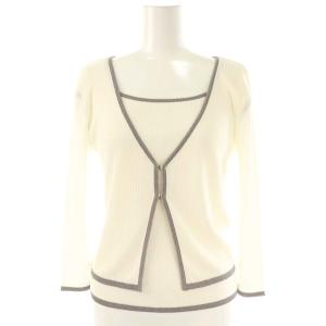 24SS ラメラインボレロアンサンブル 38 白 ホワイト ニット /AG OS