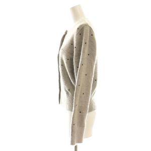 JUSGLITTY 23AW ドット刺繍カーディガン ニット ラメ フェイクパール 2 グレー ブラック /CX OS