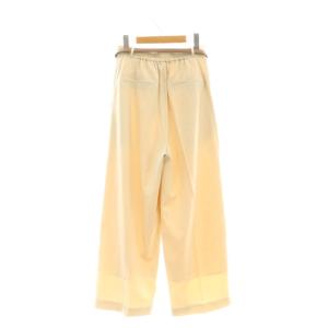 JUSGLITTY 25SS 合皮ベルト付ワイドパンツ ストレート タック 1 ライトベージュ /CX OS
