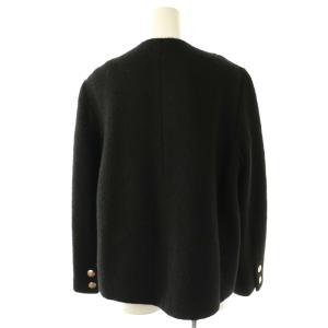 JUSGLITTY 23AW ブークレジャコット ノーカラージャケット 2 ブラック /HK OS