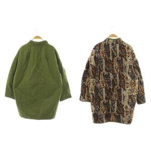 UNGRID リバーシブル キルティングミリタリーブルゾン 中綿ジャケット F カーキ ブラウン マルチカラー /ES