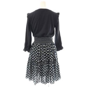 kate spade new york ドット切替 ワンピース ドッキング XS ダークネイビー ブラック ホワイト /ES OS