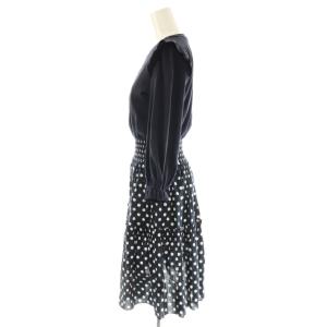 kate spade new york ドット切替 ワンピース ドッキング XS ダークネイビー ブラック ホワイト /ES OS